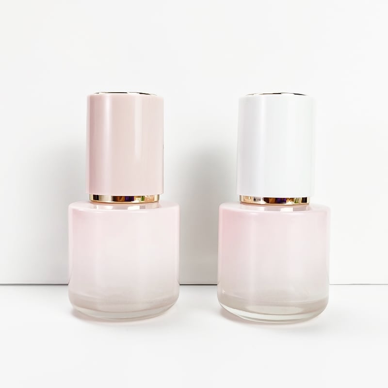 Wholesale Custom Cute Pink Pearly Lustre Glass Foundation Bottle with Pump HY-1899