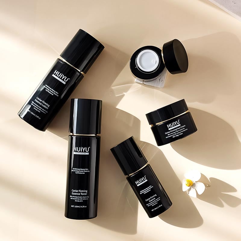 Black Flat High End Skin Care Lotion Bottle Set HY-2440