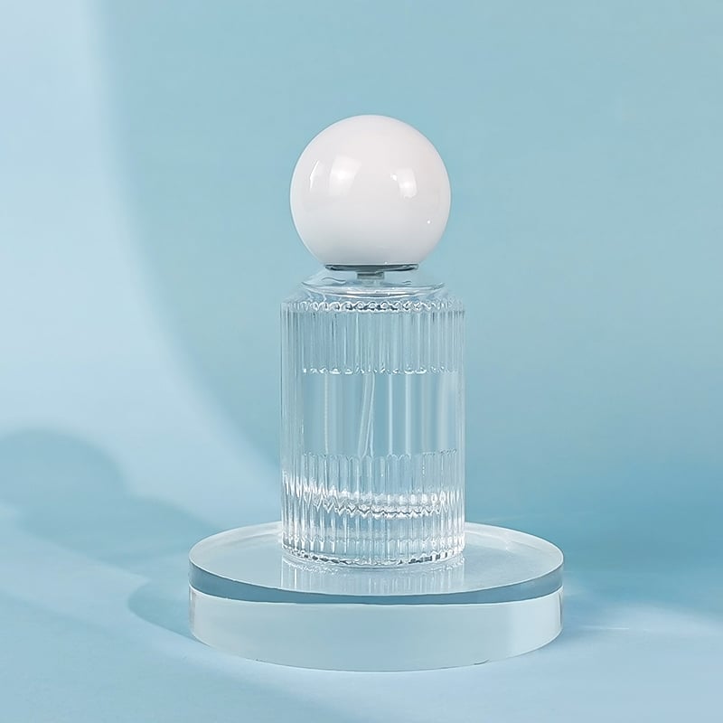 Special Hot Sale ODM OEM Clear Cylinder 30 ml Vertical Grain Perfume Bottle Glass with Packaging