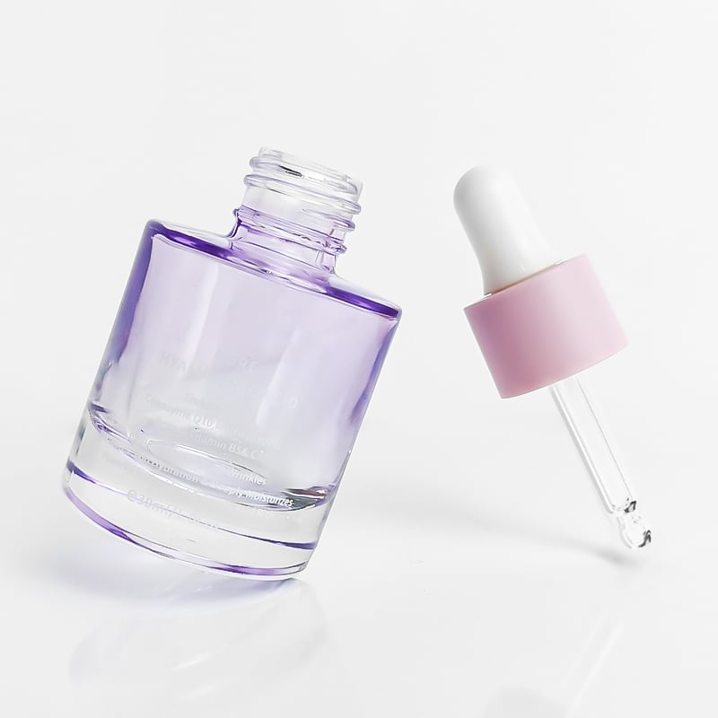 Colorful Cosmetic Glass Packaging Eco Friendly 30ml Empty Purple Green Glass Dropper Bottle for Skin Care Serum
