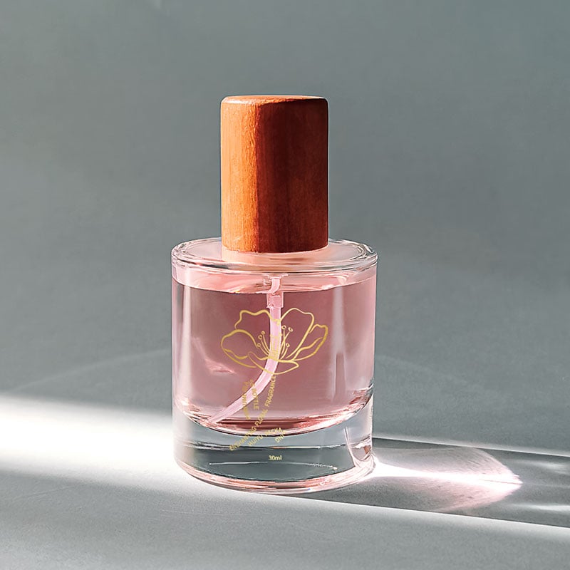 Silk print eco-friendly clear 30ml thick bottom glass perfume spray bottles