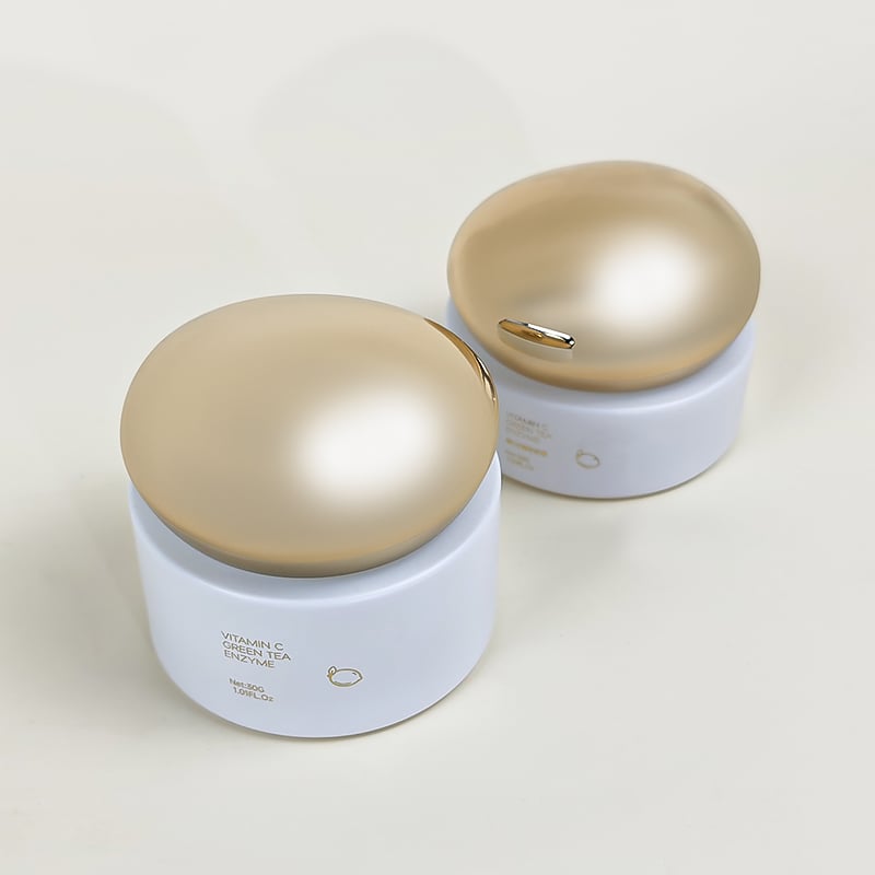 Hot sale luxury gold white matte frosted glass skin care lotion cream bottles HY-2464