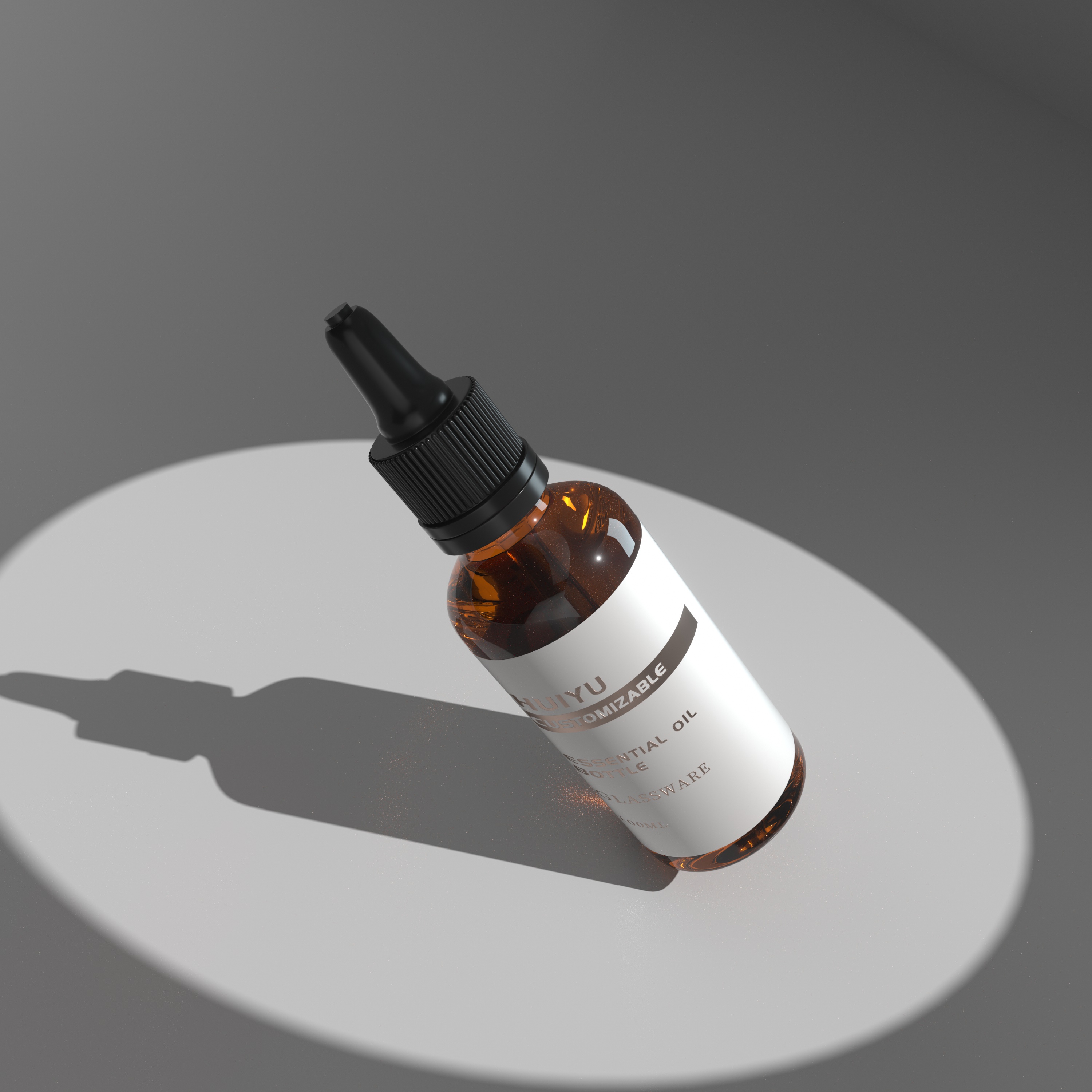 Brown Color Shading Glass Serum Bottle with Dropper