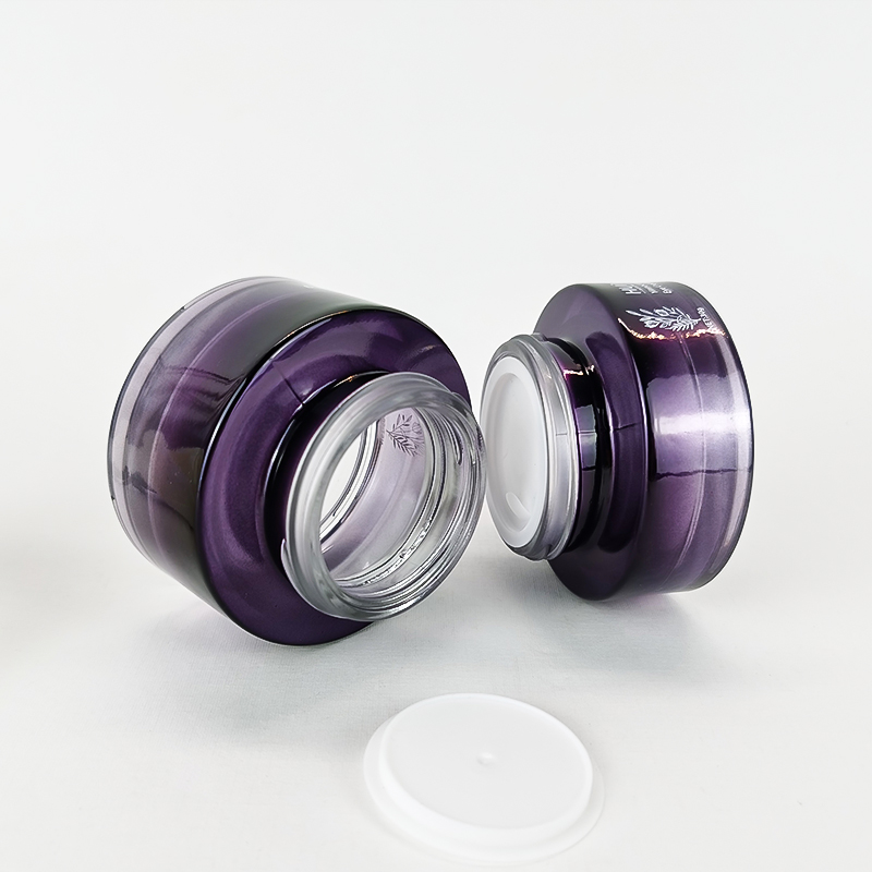 Cosmetic Bottle Manufacturers 5pcs Purple cosmetic glass bottle set HY-2462