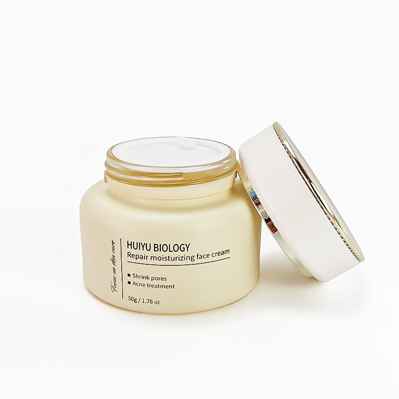 Eco-Friendly Recyclable Glass Cosmetic Jar Matte Wide Mouth Cream Container for Easy Filling and Use