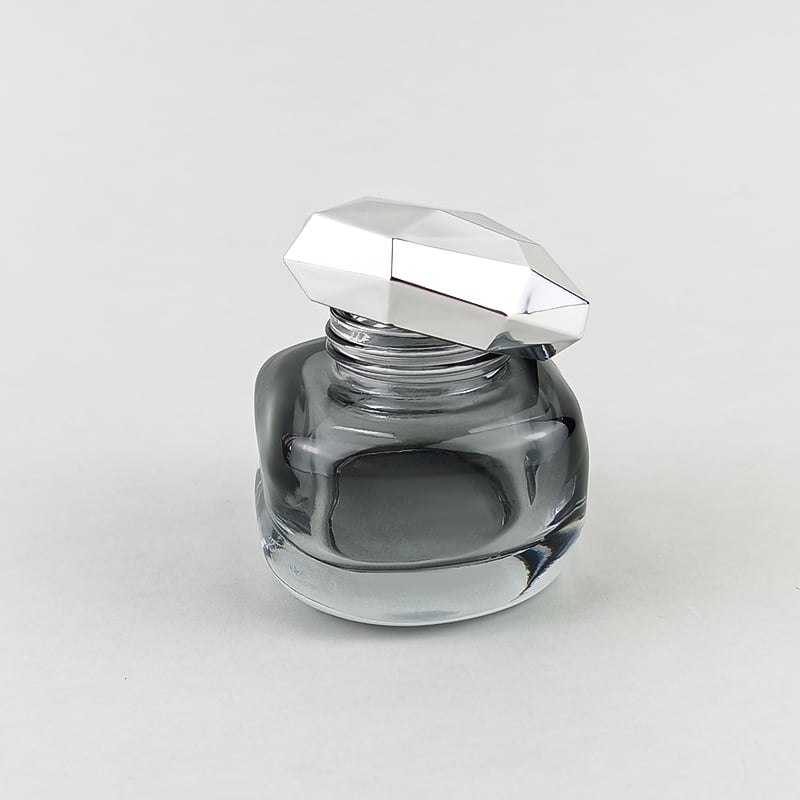 Irregular Gradient Black Cosmetic Glass Set with Silvery Cap HY-2448