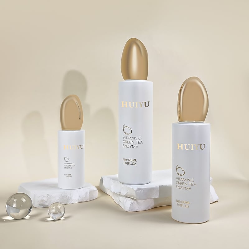 Hot sale luxury gold white matte frosted glass skin care lotion cream bottles HY-2464