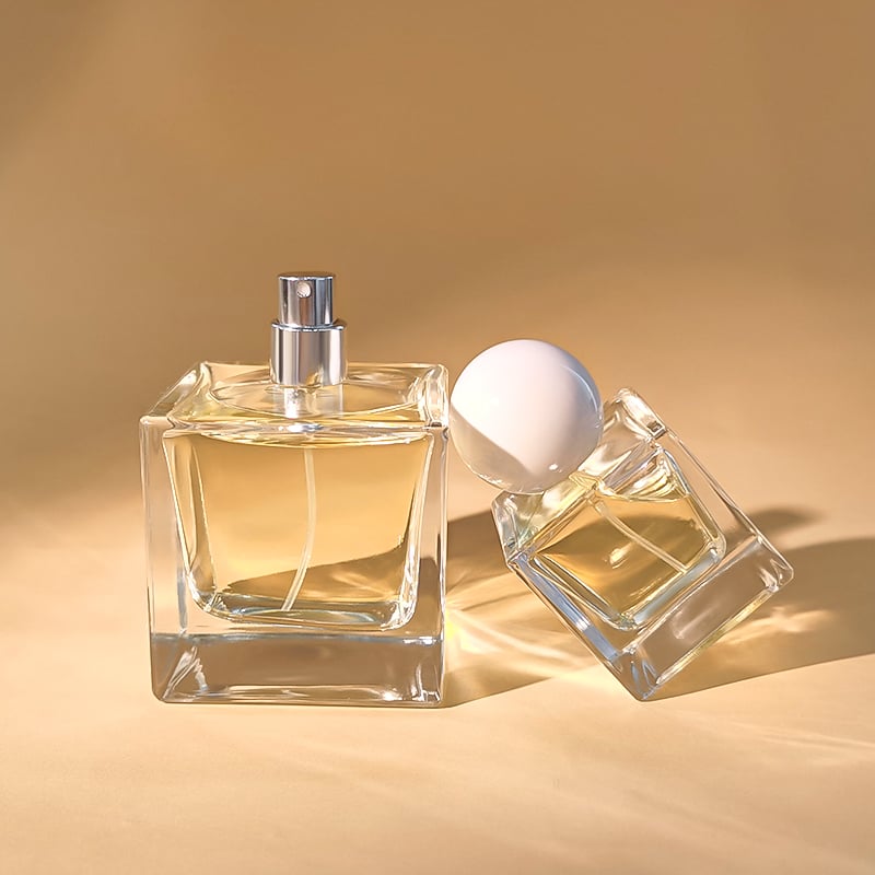 100ml 50ml 30ml custom cube glass perfume bottle in bulk HY-P359