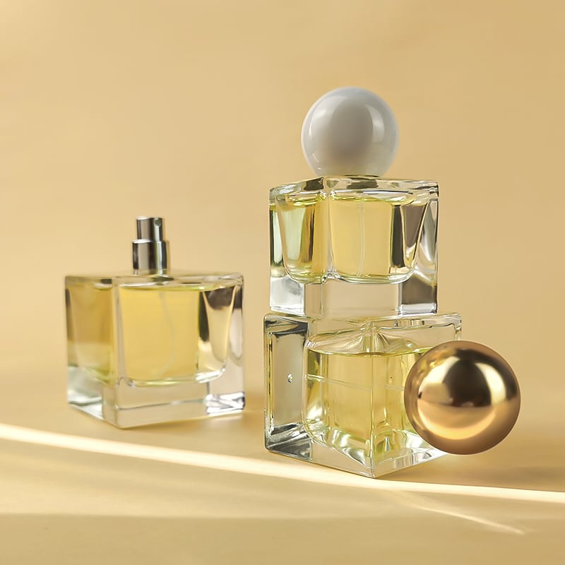 100ml 50ml 30ml custom cube glass perfume bottle in bulk HY-P359