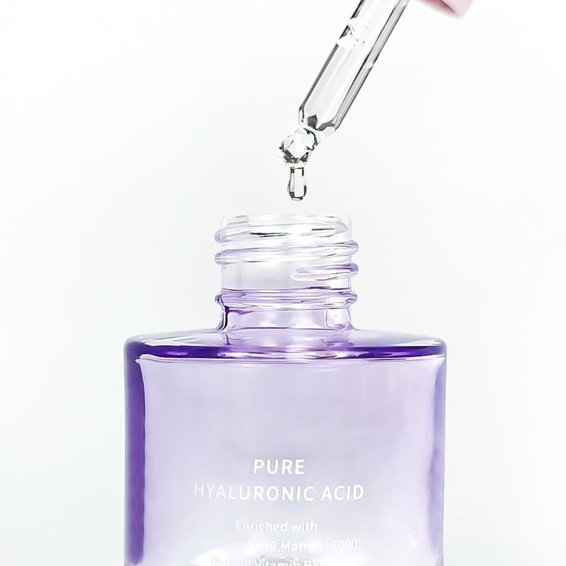 Colorful Cosmetic Glass Packaging Eco Friendly 30ml Empty Purple Green Glass Dropper Bottle for Skin Care Serum
