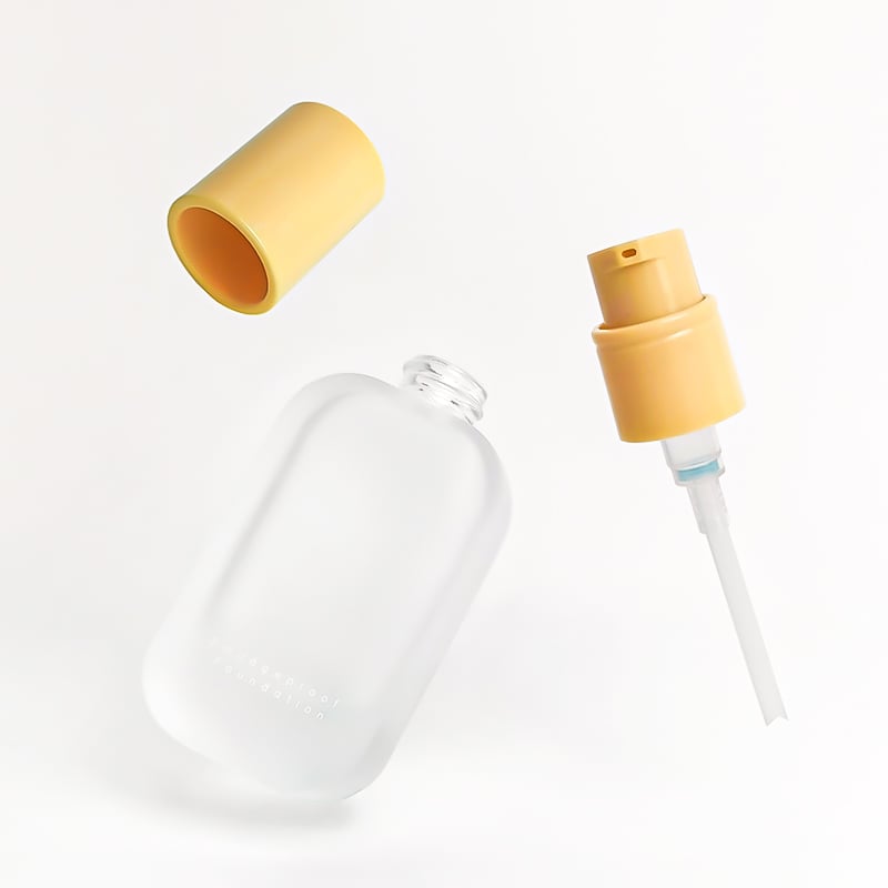 Luxus kosmetikai emulziós csomagolás sík újratöltött mat szivárványos üveg pamutó palack 30ml