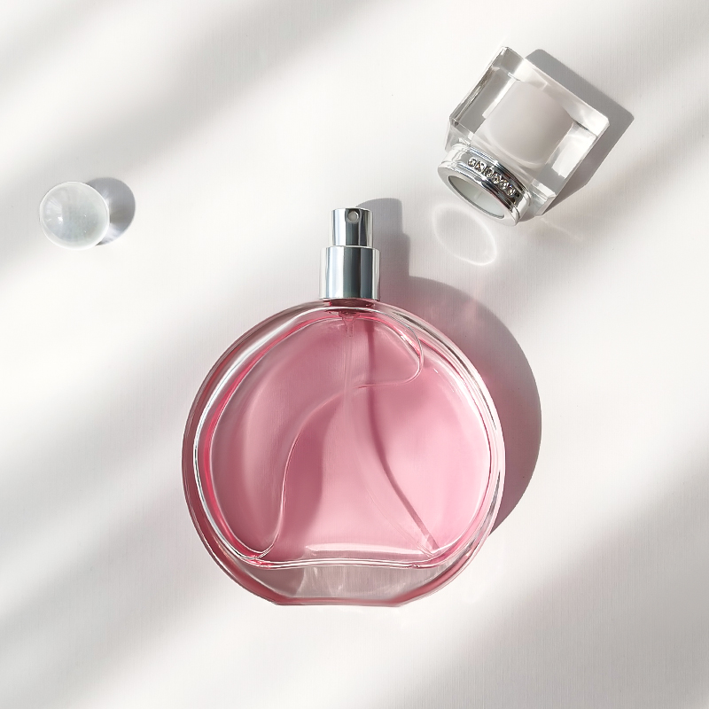 100ml Round Clear Glass Perfume Bottle With Silver Cap HY-S005