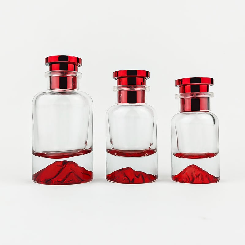 Fashion Heavy Base Mountain Stone Empty 30ml 50ml 100ml Cylinder Glass Perfume Bottles