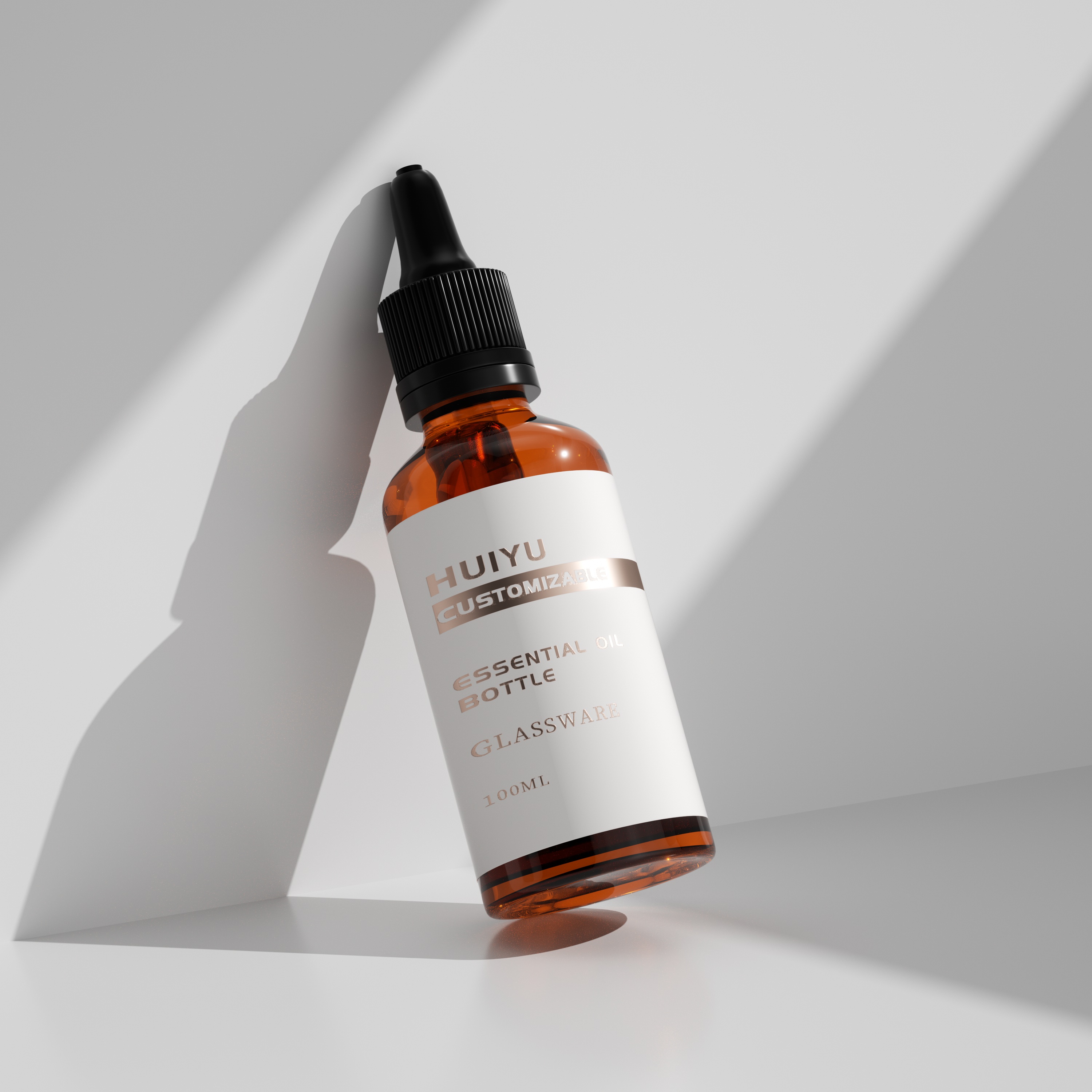 Brown Color Shading Glass Serum Bottle with Dropper
