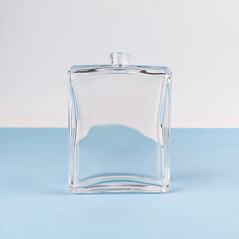 Custom 100ml Transparent Square Glass Perfume Bottle HY-S003