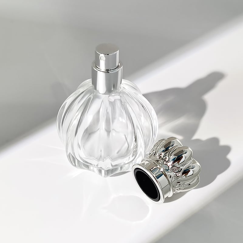 Factory Wholesale High Quality Clear Fragrance Spray Bottles Refilled Fancy Irregular Pumpkin Glass Perfume Bottle 50ml