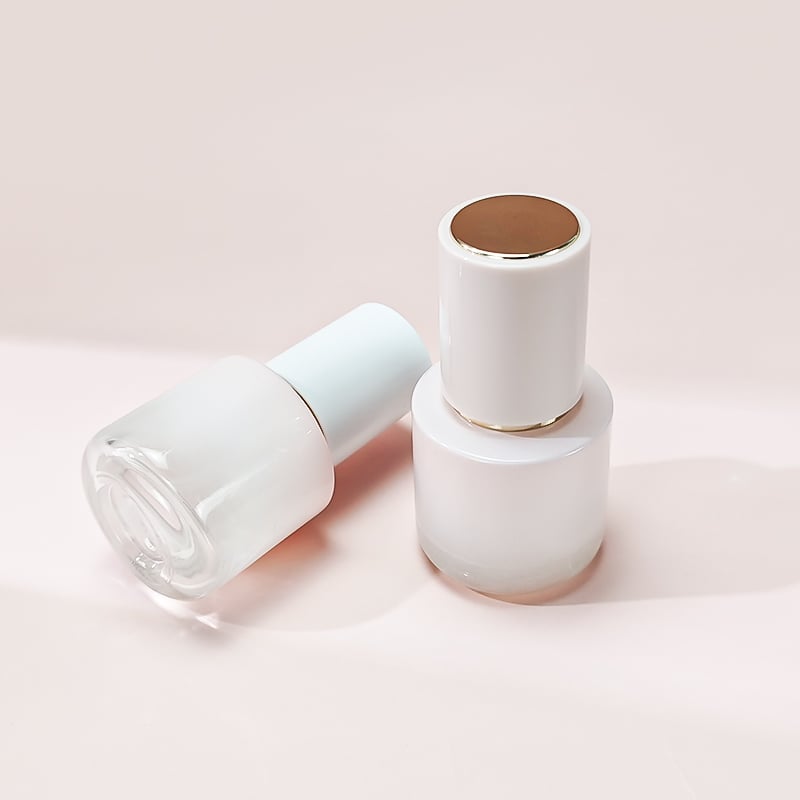 Wholesale Custom Cute Pink Pearly Lustre Glass Foundation Bottle with Pump HY-1899