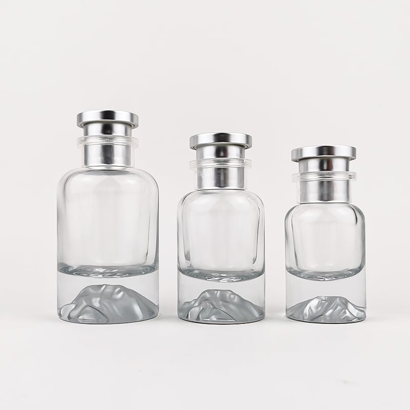 Fashion Heavy Base Mountain Stone Empty 30ml 50ml 100ml Cylinder Glass Perfume Bottles