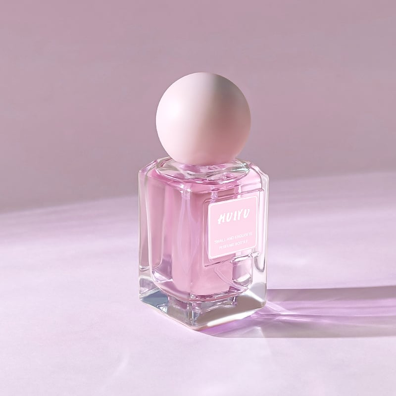 Empty Custom Logo Perfume Packaging Square Refillable 30 ml 50 ml Pink Glass Perfume Bottles