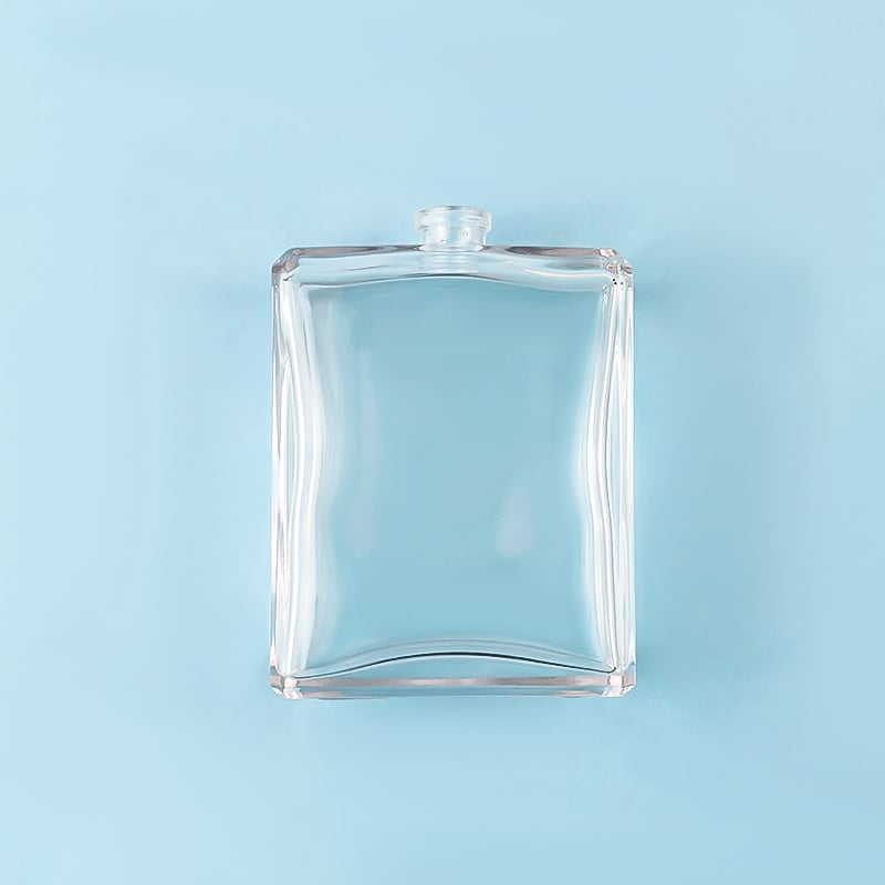 Custom 100ml Transparent Square Glass Perfume Bottle HY-S003