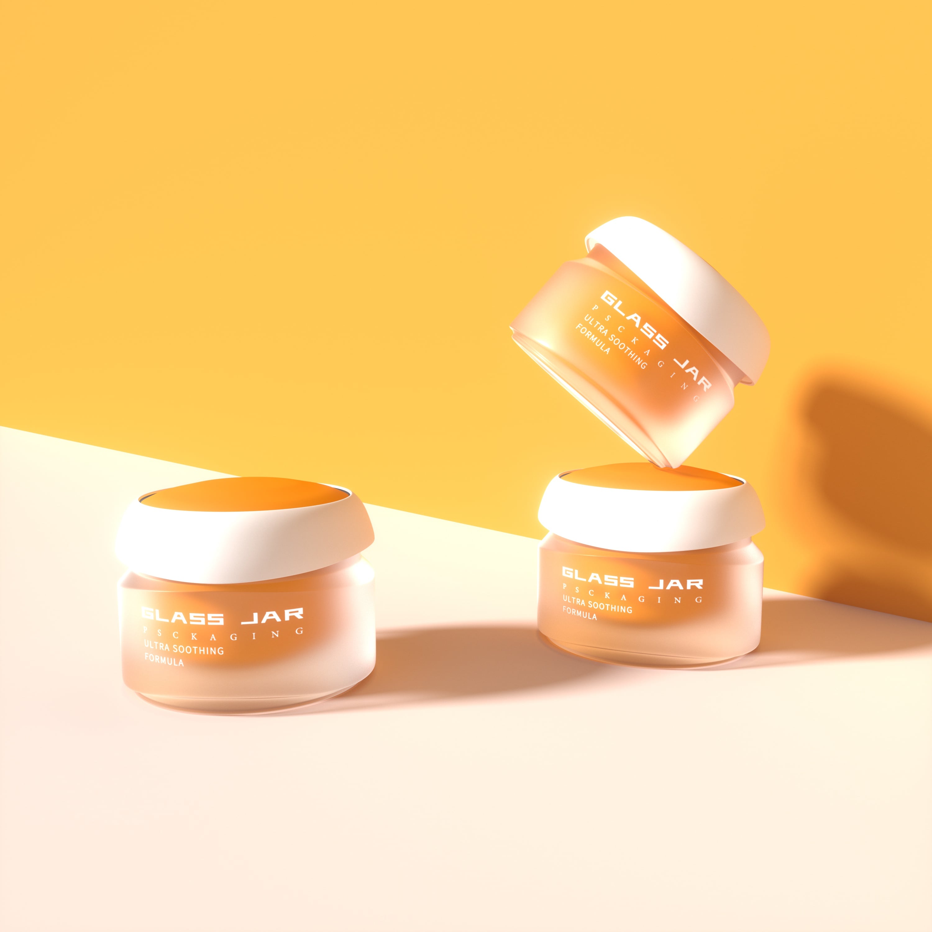 New Design 2 in 1 50g Custom Logo Skin Care Cream Glass Container