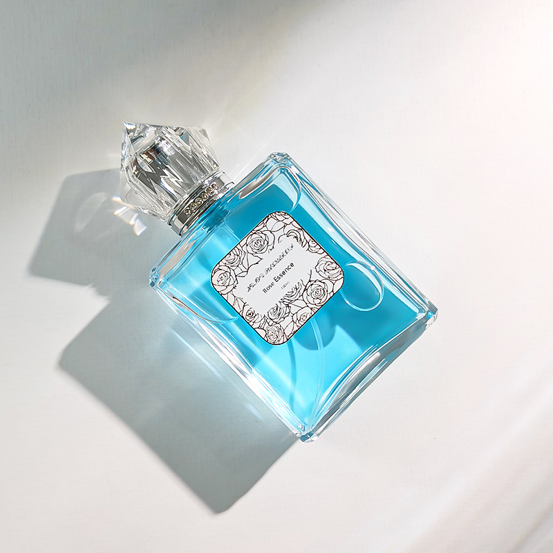 Custom 100ml Transparent Square Glass Perfume Bottle HY-S003