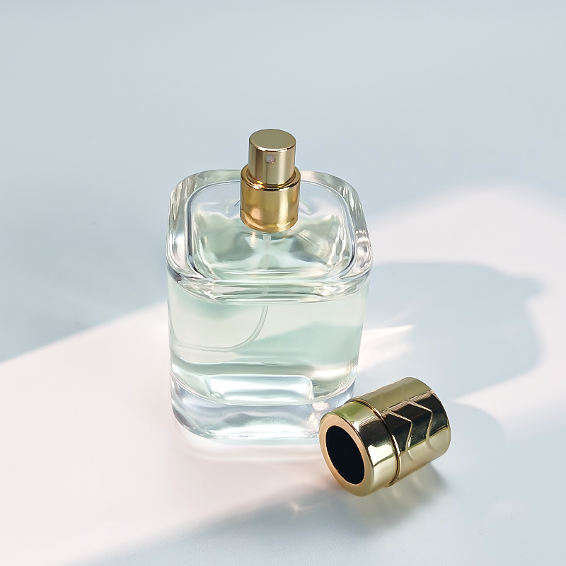 Square Transparent Luxury 100ml Perfume Spray Bottles HY-S008