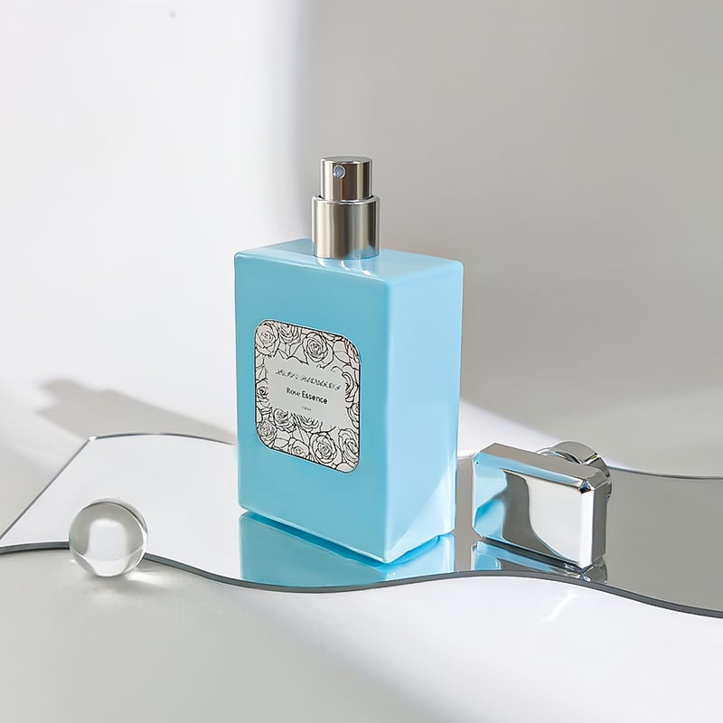 Elegant Blue Glass Perfume Bottle 100ml HY-S006