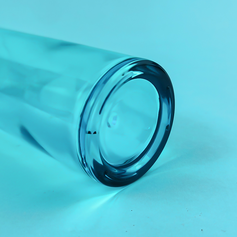 Custom Silk Print Blue Skincare Glass Lotion Bottle and Jar HY-2442