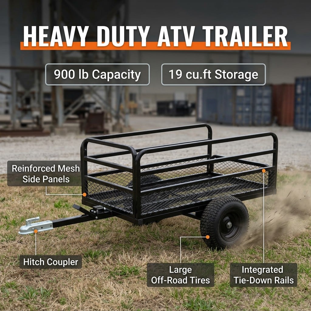heavy duty steel atv utility dump trailer-0