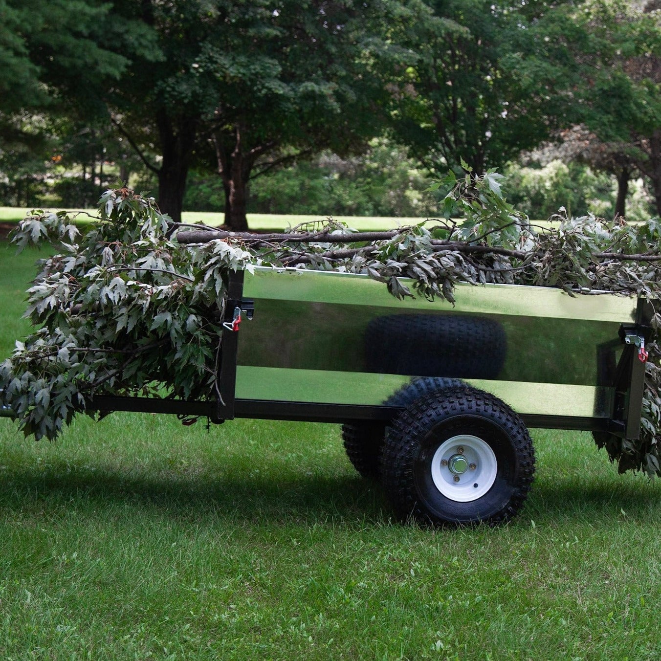 atv firewood trailer with fence garden tip metal box trailer-3