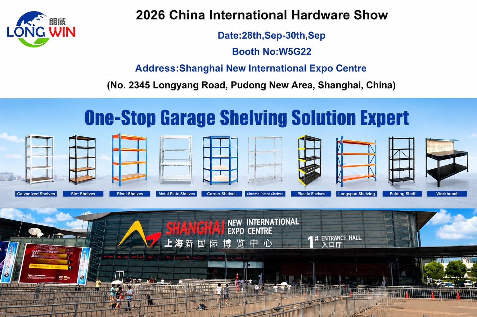 Visit Longwin at Booth W5G22 and discover the future of Storage Shelving, Plastic Shelving, and Workbench solutions..jpg