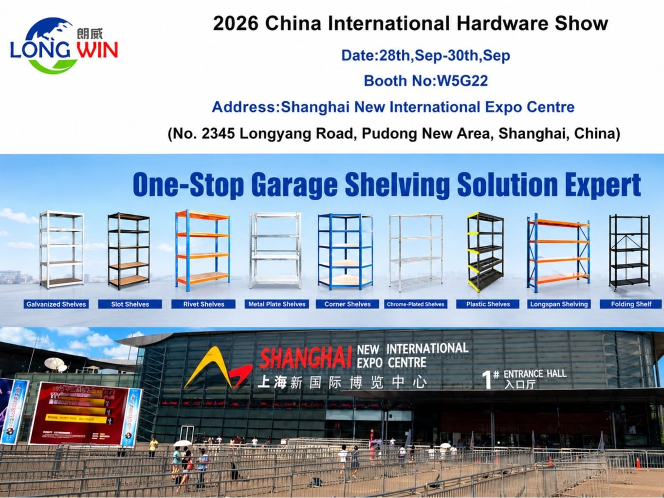 Visit Longwin at Booth W5G22 and discover the future of Storage Shelving, Plastic Shelving, and Workbench solutions