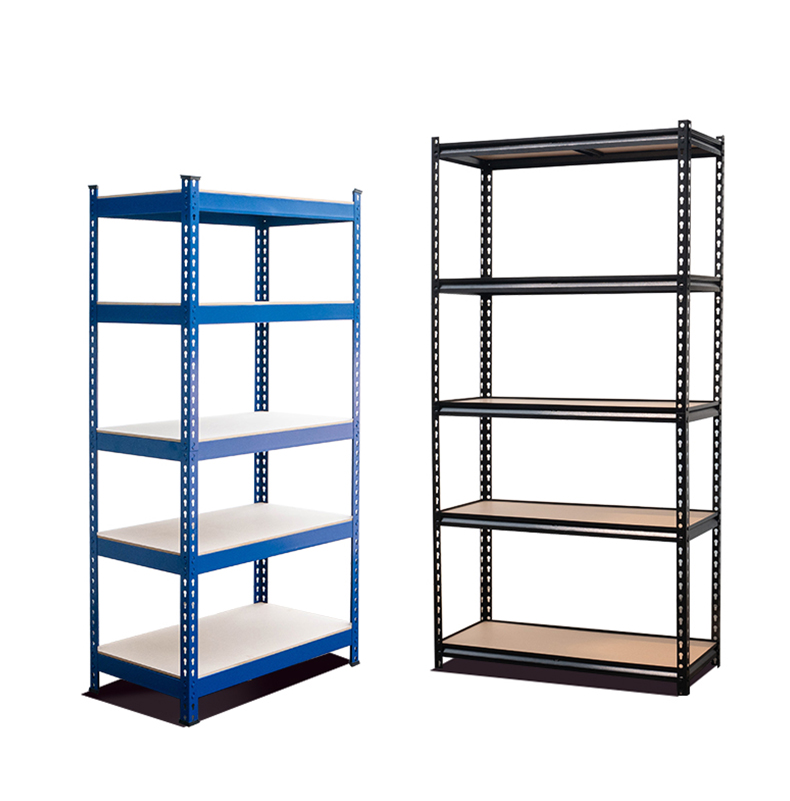 Metal Boltless Rivet Rack 5 Tiers Black Garage Shelves Warehouse Storage Racks Iron for Warehouse