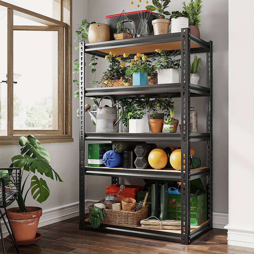 Z Beam Rivet 5-Tier Wire Decking Racks Multi-Layer Adjustable Boltless Steel Shelving Industrial Warehouse Use Stackable Racking
