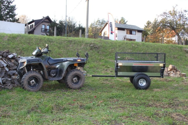atv firewood trailer with fence garden tip metal box trailer-1
