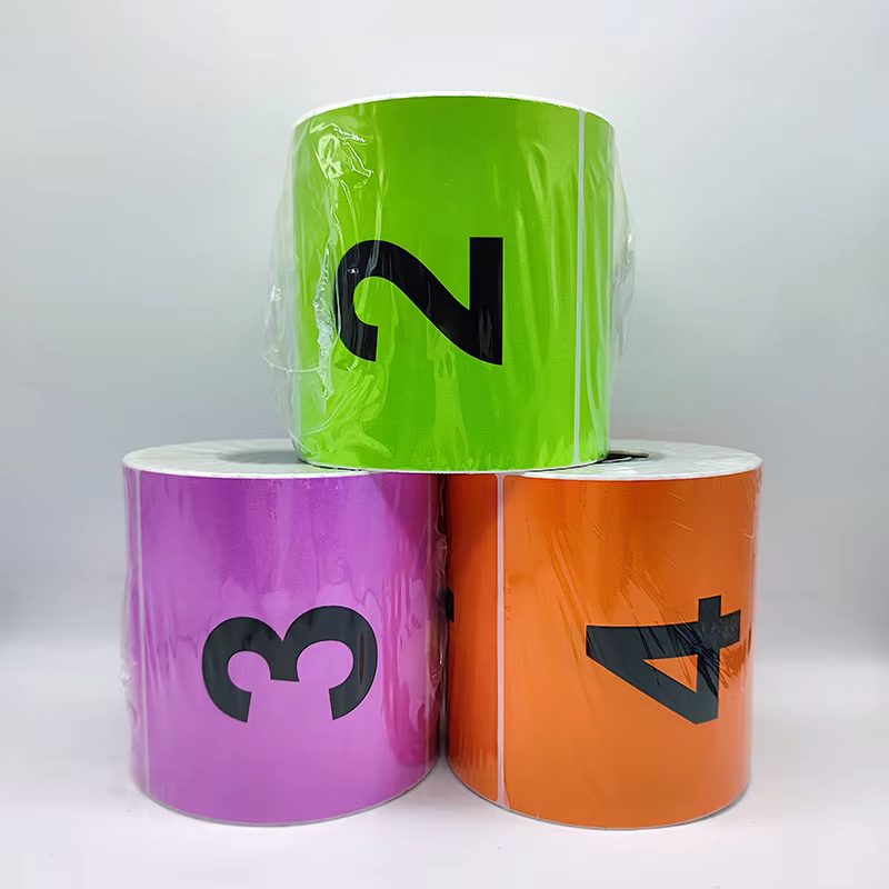 product custom colorful 4x6 sticker roll green yellow thermal labels for perfume shipping direct thermal printer compatible paper color-0