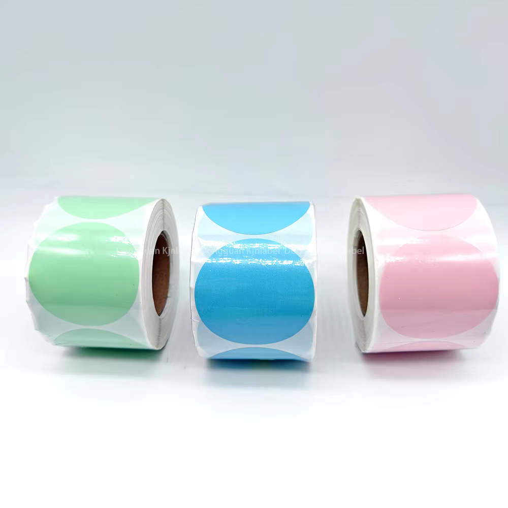 2 Inch Round Thermal Stickers Round Coloured Stickers Adhesive Colored Thermal Label Rolls for Stationery Color Label Printer supplier