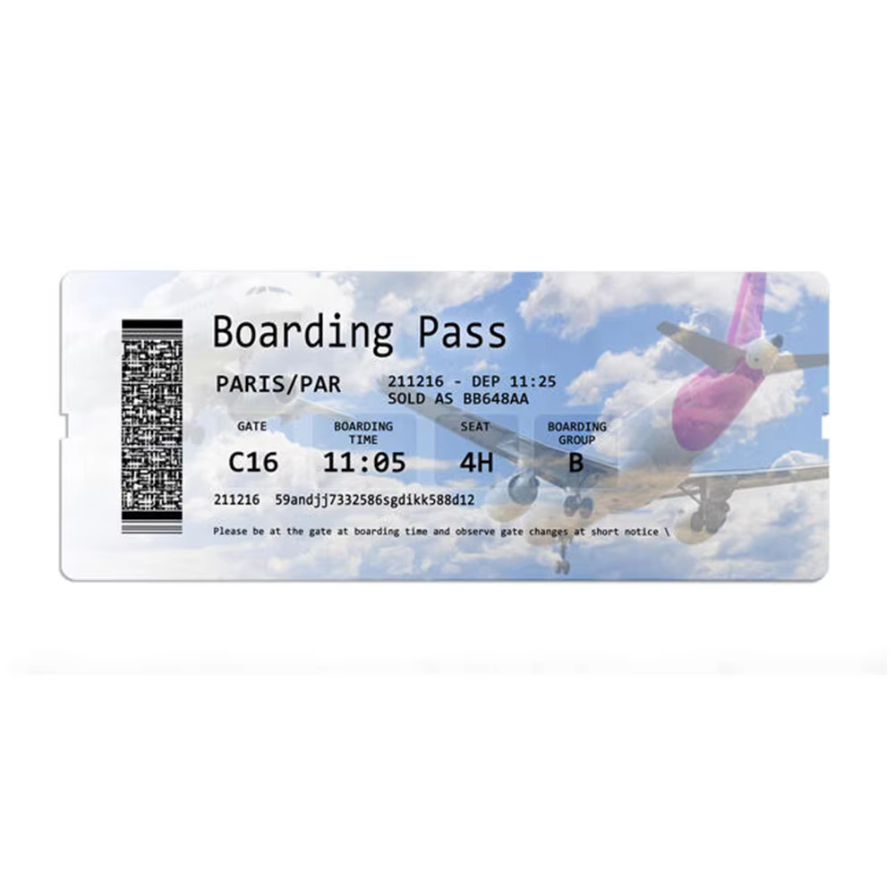 Three-Layer Slip Paper Thermal Label Airline Airplane Boarding Pass Magnetic Stripe Business Card Thermal Boarding Ticket details