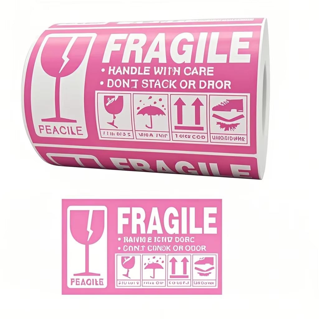 500pcs Self-Adhesive Fragile Handle Care Stickers This Side up Warning Labels for Shipping & Delivery for Promotions