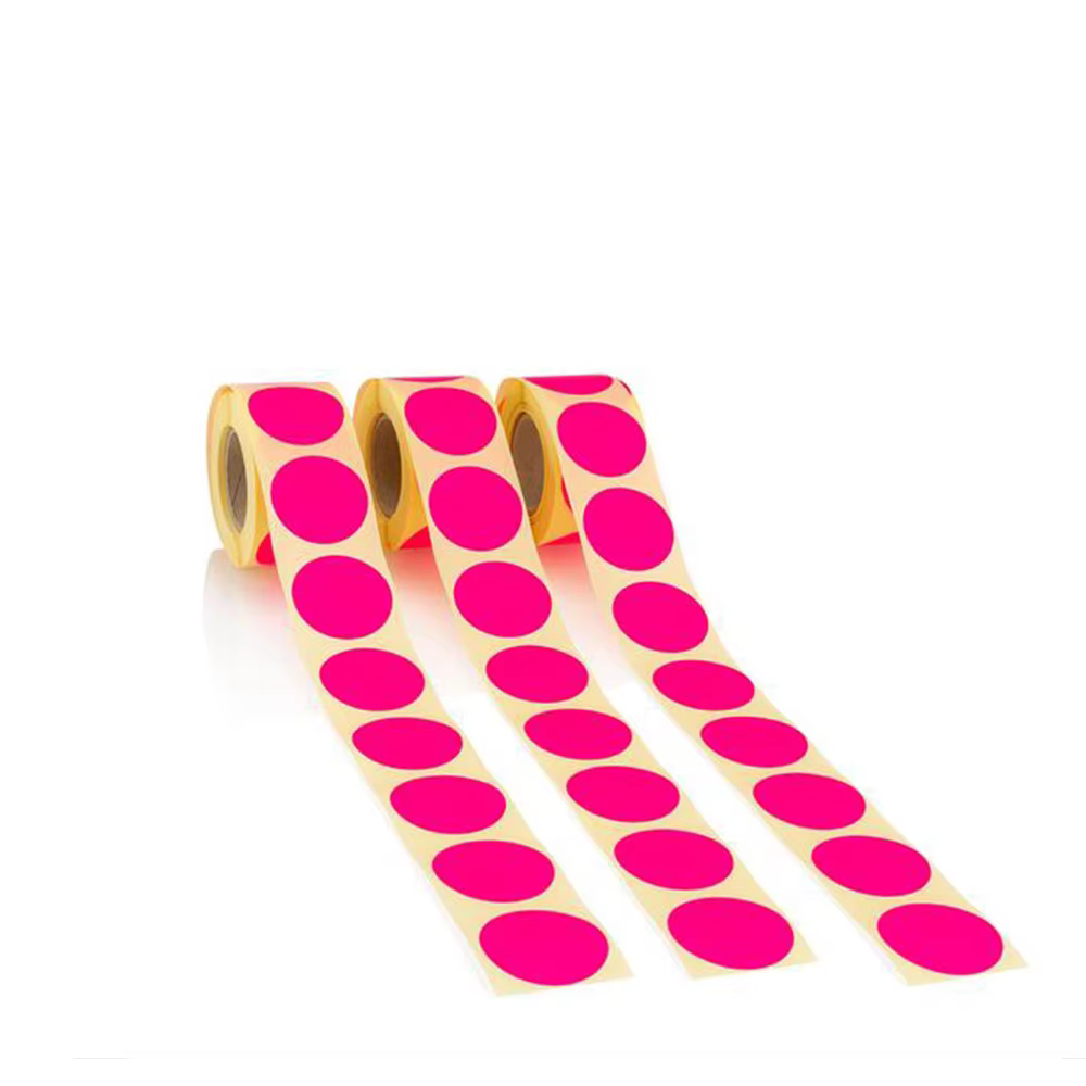Round Colored Thermal Label 50mm Circle Self-adhesive Waterproof Hot Melt Multi-purpose Roll Sticker Label Direct manufacture