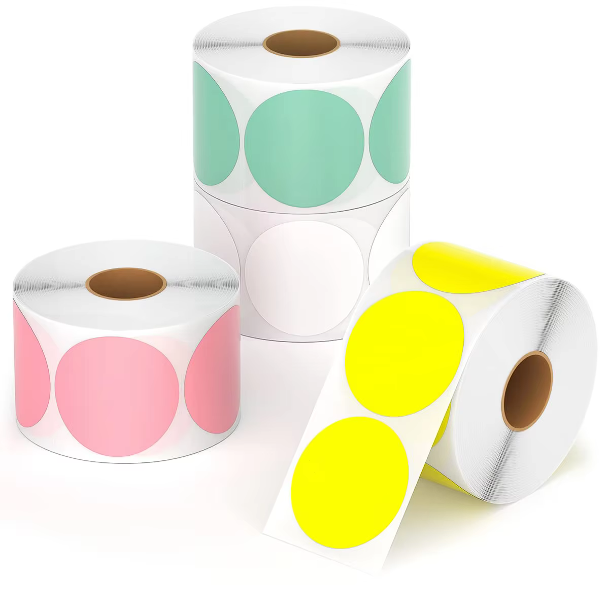Circle Thermal Label Custom Color Sticker 3" Colored Round Thermal Labels for Color Label Printer Machine Adhesive Dot Printer details