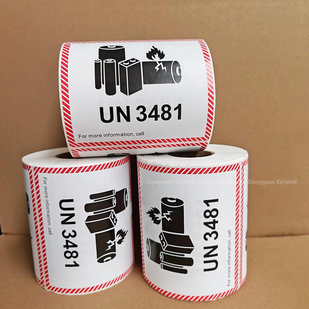 Battery Shipping Warning Sticker Sea Warning Label UN3481 UN3480 Caution Label for Air Sea Road and Rail Transportation supplier