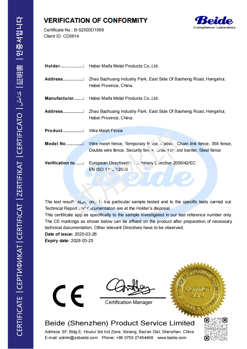 CERTIFICATE