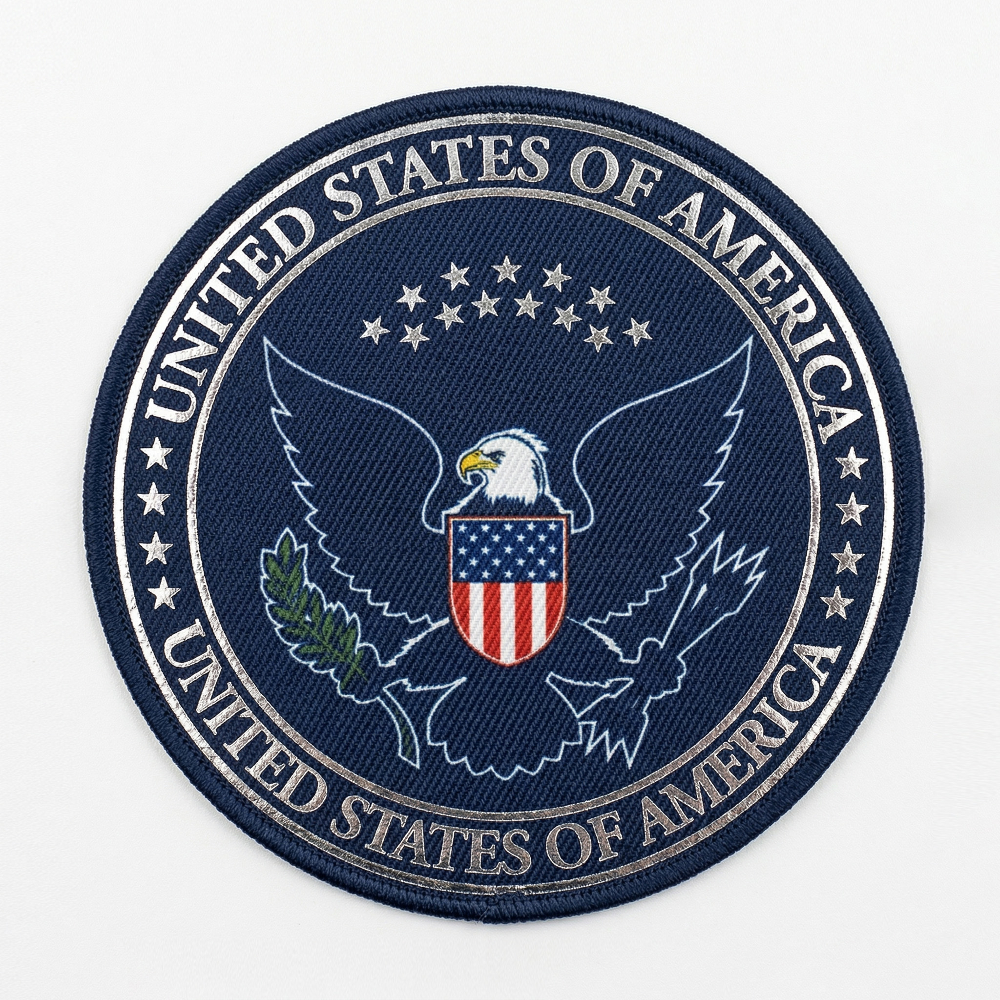 United States of America Official Seal Embroidered Patch - Premium Bald Eagle Patriotic Iron-on Applique for Jackets, Hats, Tactical Gear - Large Circular USA Pride Badge - Highly Detailed Professional Embroidery - Durable & Washable - DIY