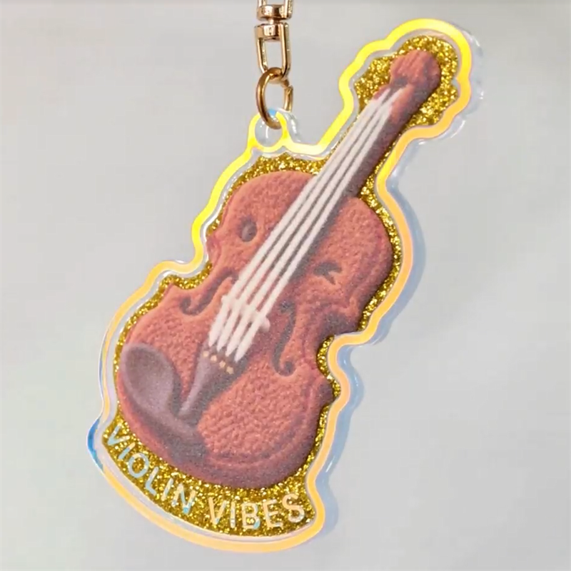 Guitar acrylic keychain