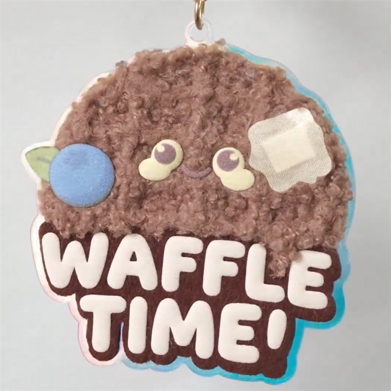 Waffle acrylic keychain