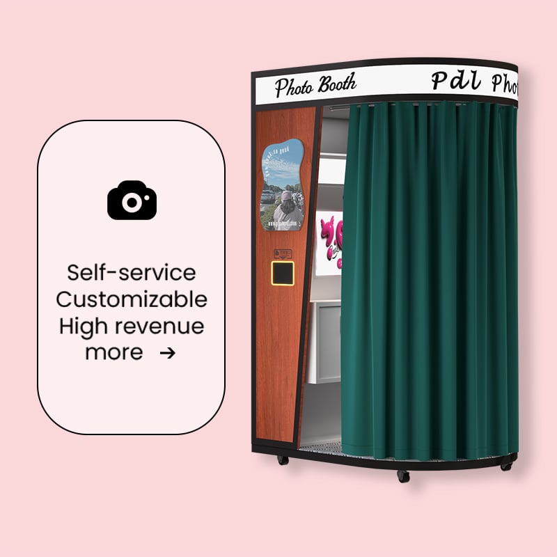 PDL European and American retro style Photo Booth -Wood grain color