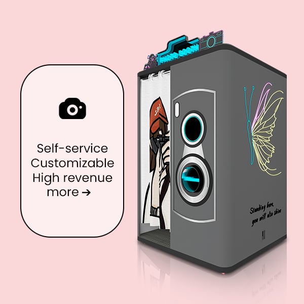 PDL Shopping Store Customizable Shell Photo Booth Host Machine Selfie Photo Booth Vending Machine With Printer