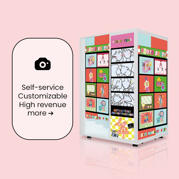 Intelligence Photobooth Factory Custom Korean Photo Booth Machine Vending Booth with Camera Compatible with Smartphones